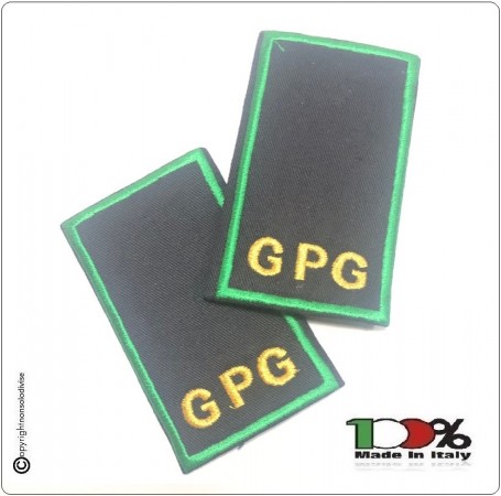 Gradi Tubolari Ricamati Guardie Giurate Polizia Privata Vigilanza GPG IPS Disponibili Bordo Verde Art.GPG-VERDE