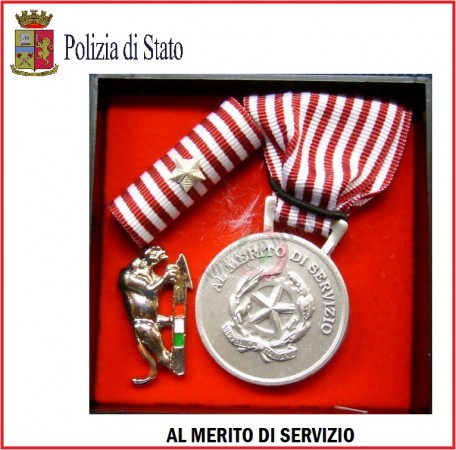 Set Medaglie Al Merito di Servizio Polizia di Stato Argento Art.Fav-Set9