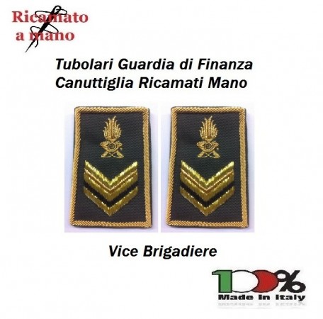 Gradi Tubolari Guardia di Finanza Ricamati a mano Canottiglia New Vice Brigadiere Art. GDF-T22