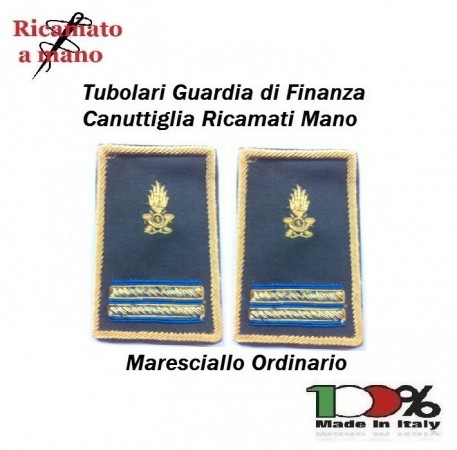 Gradi Tubolari Guardia di Finanza Ricamati a mano Canottiglia New Maresciallo Ordinario Art. GDF-T26
