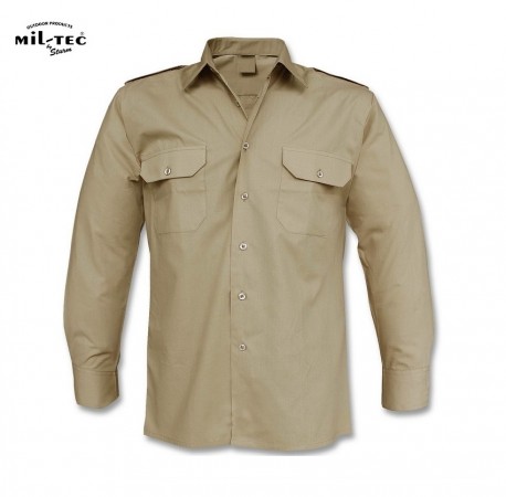 Camicia Manica Lunga con Spalline Esercito Color Kaky Sabbia Esercito AEOP MilTec Art. 10931004 