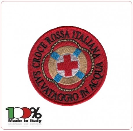 Patch Toppa con Velcro  Croce Rossa Italiana Salvataggio in Acqua  Art.NSD-CRI-AIB-1