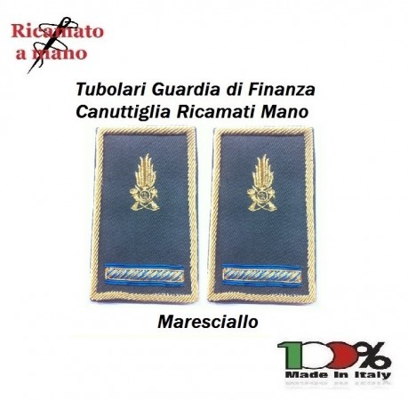 Gradi Tubolari Guardia di Finanza Ricamati a mano Canuttiglia New Maresciallo Art. GDF-T25