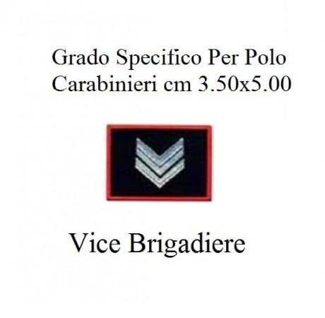 Gradi New Polo Ordine Pubblico più Piccoli cm 3.50x5.00  Carabinieri con Velcro VICE BRIGADIERE Art.CC-P5