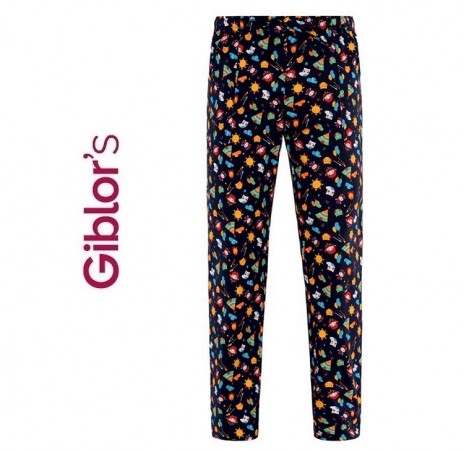 Pantaloni Cuoco Chef Medicale Alan Giblor's Italia Slim Fit Gufi Indiani Art.19P08P334-G