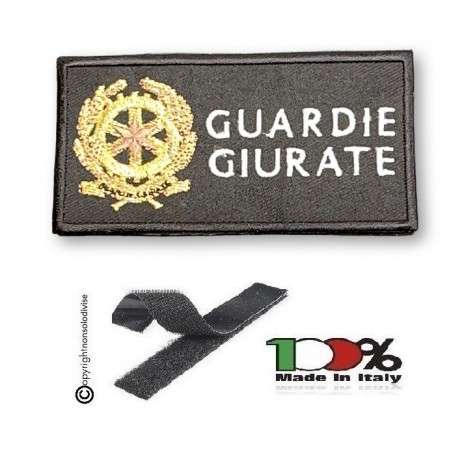 Toppa Patch Ricamo Con Velcro cm 5,00x10,00 Guardie Giurate Guardia Particolare Giurata GPG IPS Repubblica Art. 10-5-REP
