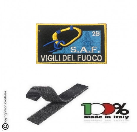 Patch Toppa Ricamata con Velcro Corso VVFF Vigili del Fuoco S.A.F. 2B Speleo Alpino Fluviale Art. SAF-2B