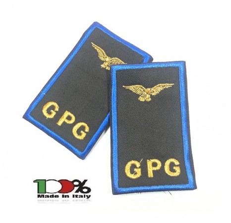 Tubolari Ricamati Bordo Azzurro GPG Guardia Particolare Giurata - GPGIPS - con AQUILA  Art.GPG-AQUILA