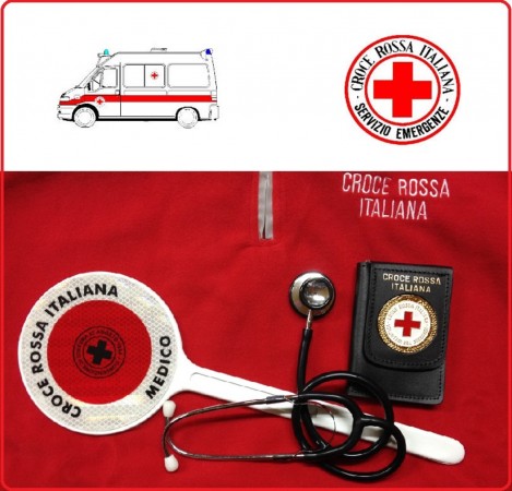 Paletta Segnaletica Ambo le Parti Rosse CRI Croce Rossa Italiana MEDICO Art. NSD-CRIME