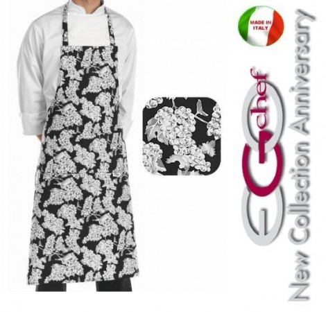 Grembiule Cucina Pettorina con Tascone cm 90x70 Grape Art.704112