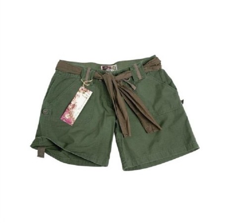Short Donna Pantaloni Bermuda Pantaloni Corti Raw Vintage Short Classico Verde OD Mil-Tec Art. 11137001