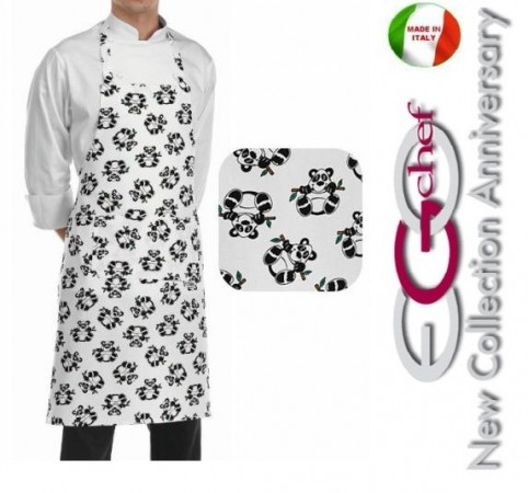 Grembiule Cucina Pettorina con Tascone cm 90x70 Chef Wild Art. 6103105A
