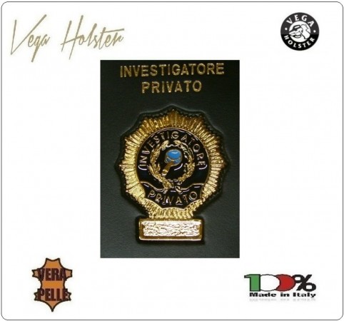 Placca con Supporto Cuoio Da Inserire Al Portafoglio Investigatore Privato 1WG Vega Holste Italia Art. 1WG-76