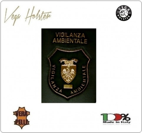 Placca con Supporto Cuoio Da Inserire Al Portafoglio Vigilanza Anbientale 1WG Vega Holster Italia Art.1WG-29
