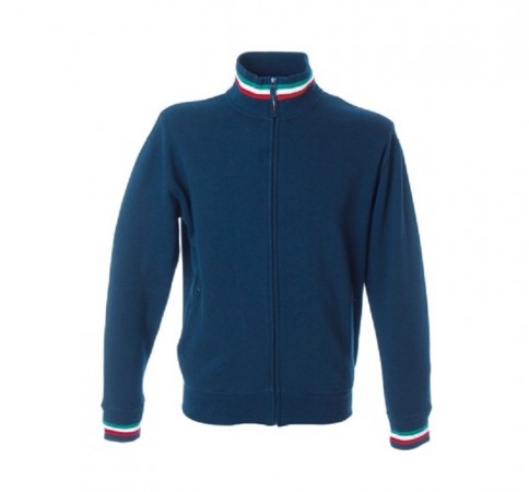 Felpa Maglione con Cerniera e Bordino Tricolore New Venezia Blu Navy Art. 987855