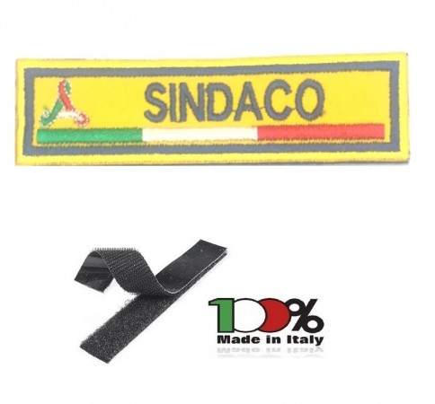 Patch Toppa Ricamo a Macchina Con Velcro Protezione Civile SINDACO Art.NSD-PC-S