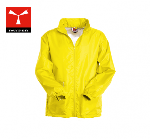 K-way Giallo con Cappuccio a Scomparsa WIND Protezione Civile Payper piccolo Spazio Grande Tenuta Art. WIND-0000171