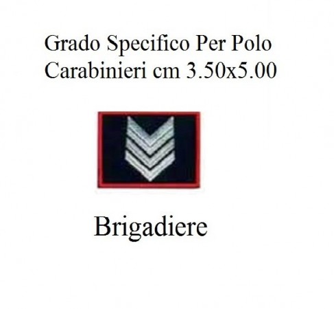 Gradi New Polo Ordine Pubblico più Piccoli cm 3.50x5.00  Carabinieri con Velcro BRIGADIERE Art.CC-P6