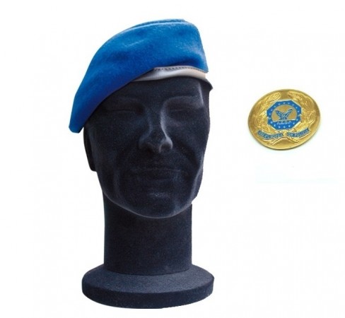 Basco Spagnolo Azzurro Bordo Tessuto con Fregio Metallo AEOP A.E.O.P. FAV Italia Art.FAV-AEOP-B