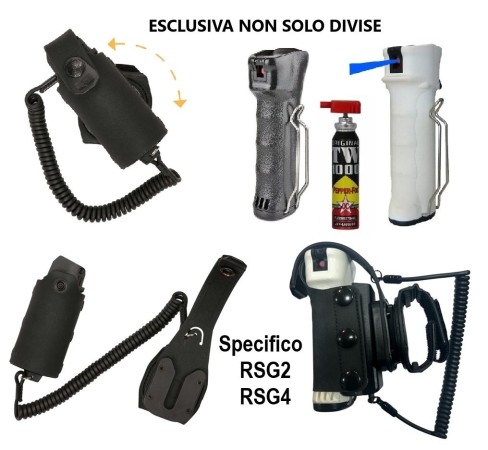 Porta Bomboletta SPRAY  Professionale serie QUICK e LOCK per RSG2 RSG4 Esclusiva Non Solo Divise Guardie Giurate Polizia Locale Art. 4085-2894