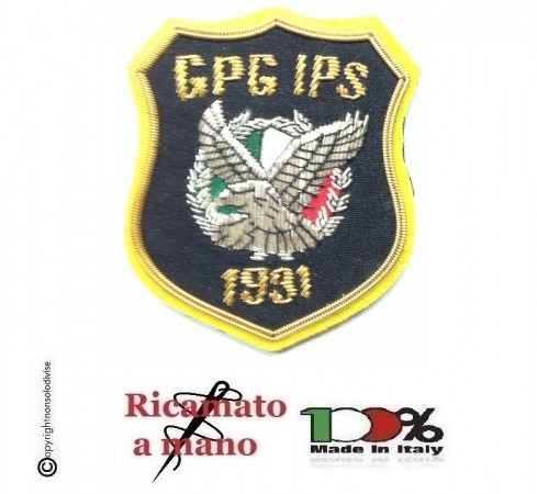 Ricamo Canutiglia Ricamato a Mano con Velcro G.P.G. I.P.S. Incaricato di Pubblico Servizio New  Art.NSD1138