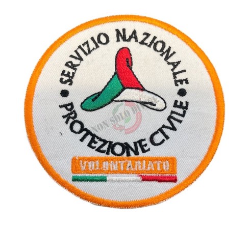 Patch Toppa Ricamata con Strip Servizio Nazionale Protezione Civile Volontariato New  Art PC-NEW-1