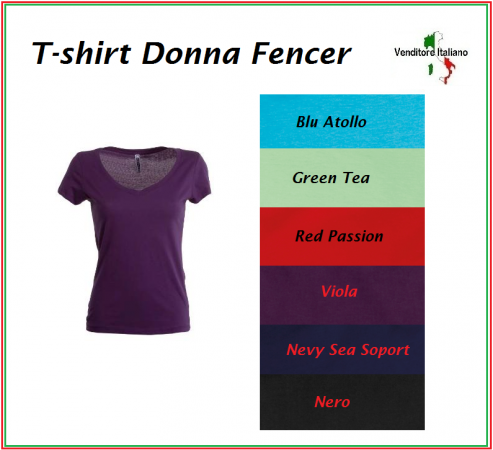T-shirt Maglietta Maglia Donna Manica Corta Fencer Art.FENCER