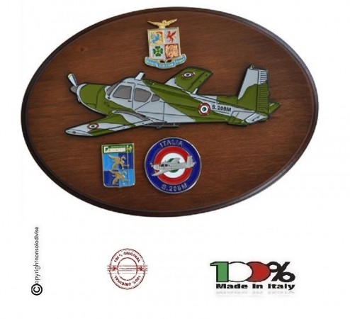 Crest Quadretto Araldico Aerei S.208M Aeronautica Militare cm 22,5 X 17,5 Art. AM0313