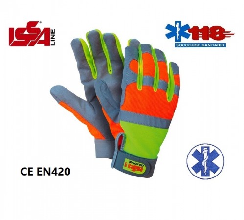 Guanti Guanto Uso Professionale STREET GLOVE Soccorso Sanitario Certificato CE EN420 Issa Line Art. 07326 