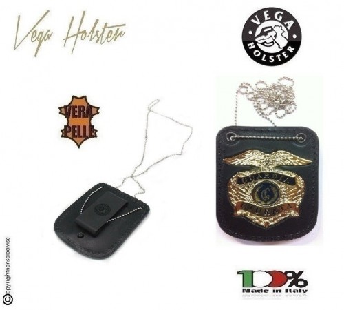 Porta Placca Doppio Uso Collo - Cintura Guardia Giurata Versione Americana  Vega Holster Italia Art. 1WB73