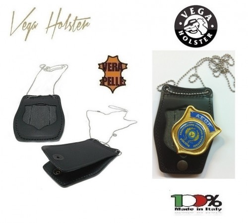 Porta Placca Doppio Uso Collo - Cintura A.E.O.P. Placca Estraibile Vega Holster Italia Art. 1WB-AEOP
