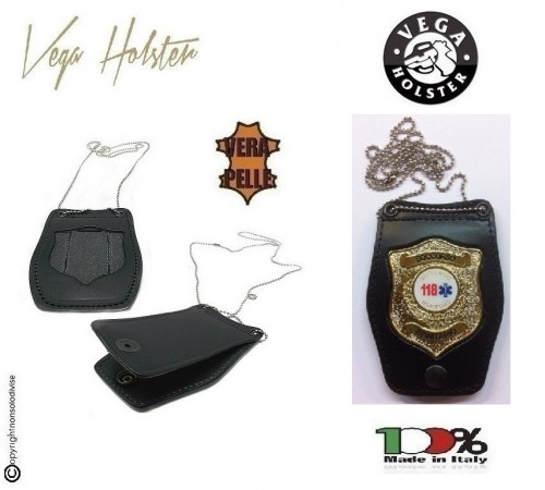 Porta Placca Doppio Uso Collo - Cintura Soccorso Sanitario 118  Vega Holster Italia Art. 1WB116