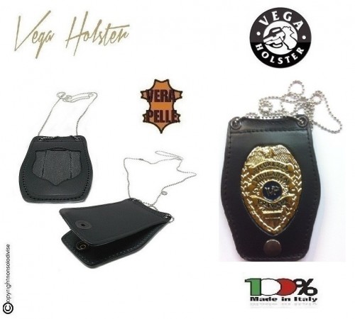 Porta Placca Doppio Uso Collo - Cintura Sicurezza Vigilanza Privata  Vega Holster Art. 1WB48