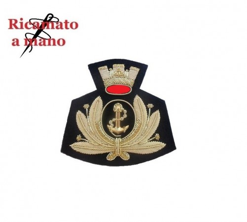 Fregio Canutiglia Ricamato a mano Berretto Marina Militare Italiana Ammiraglio di Squadra Art.NSD-AS