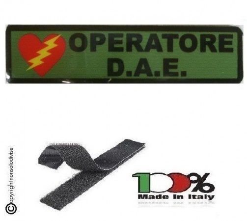 Patch Gommata Operatore D.A.E. con Velcro Art. NSD-DAE