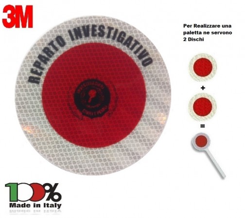 Adesivo 3M Per Paletta Rosso Reparto Investigativo Art. PAL-REP-NEW