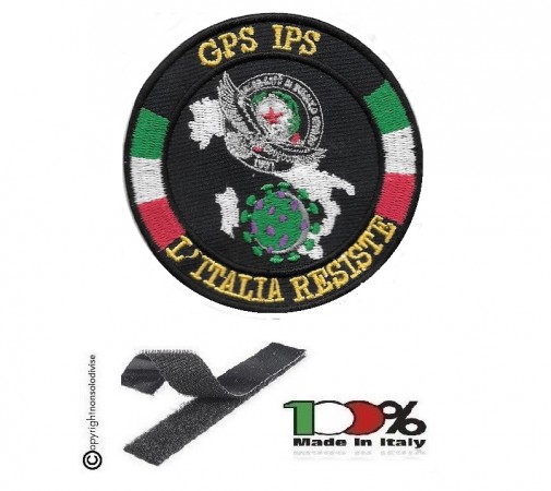 Patch Toppa Ricamata con Velcro  GPG IPS Guardia Particolare Giurata Aquila   Nuovo Logo L'ITALIA RESISTE Art. NSD-IR-4