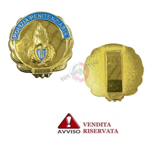 Placca con Clip per Portafoglio Polizia Penitenziaria PP VENDITA RISERVATA ORO Ascot Art. 600PP-ORO