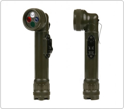 Torcia a Led con 3 Luci Intercambiabili da Segnalazione Militare e Civile Fosco   army lamp led Art.369310