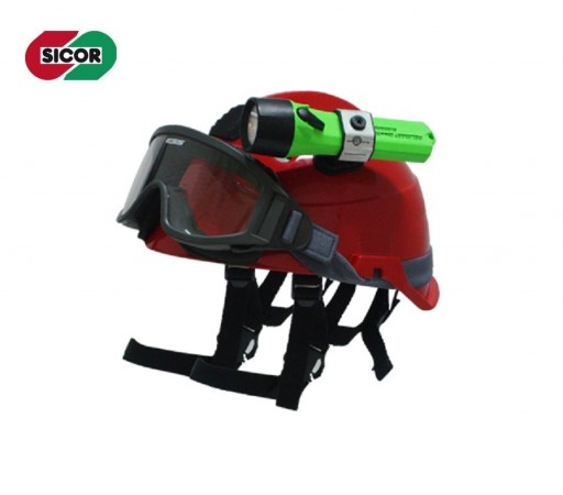 Casco Elmo Protettivo Completo di Occhiali Antifumo Sicor Professionale Antincendio Boschivo Soccorso Tecnico Protezione Civile EOM R5840X – EOM Art. 5423200101