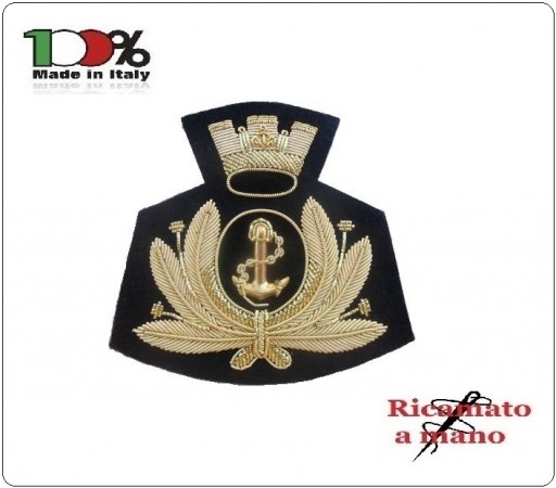 Fregio per Berretto Tesa Canuttiglia Ricamato a Mano Marina Militare Italiana Art.MARINA-1