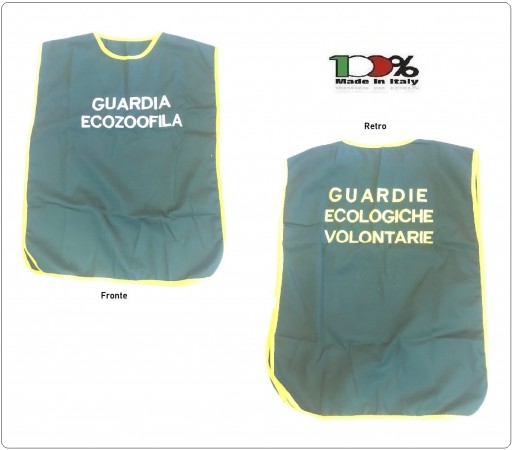 Corpetto Gilet Fratino Gabardine Verde Con Ricamo Guardie Ecologiche Volontarie  Nuovo Modello OFFERTA Art. GPG-GE