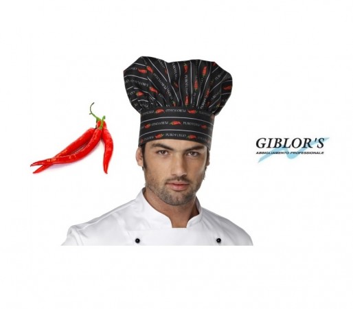 Cappello Cuoco Chef Giblor's Italia Chili Peperoncino Art. 10M416