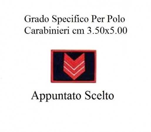 Gradi New Polo Ordine Pubblico più Piccoli cm 3.50x5.00  Carabinieri con Velcro APPUNTATO SCELTO Art.CC-P4