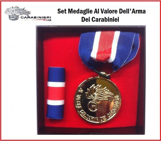 Set Medaglia al valore dell'Arma dei Carabinieri Argento Art.NSD-CCA