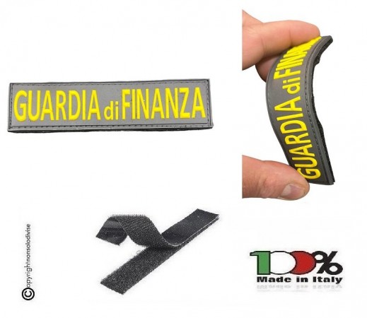 Toppa Patch Lineare Gommata 3D PVC Guardia di Finanza per Tuta OP Ordine Pubblico NEW Art. PVC-30