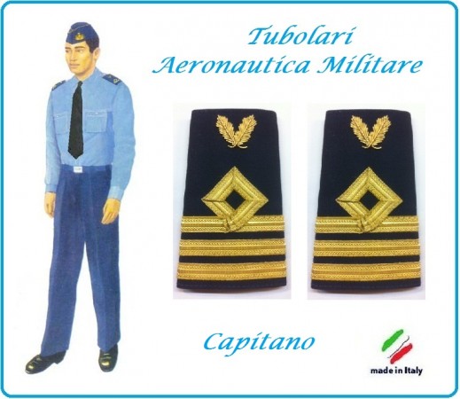 Gradi Tubolari Canuttiglia Ricamato Capitano Aeronautica Militare Novità Ruolo delle Armi Art.AERO-17