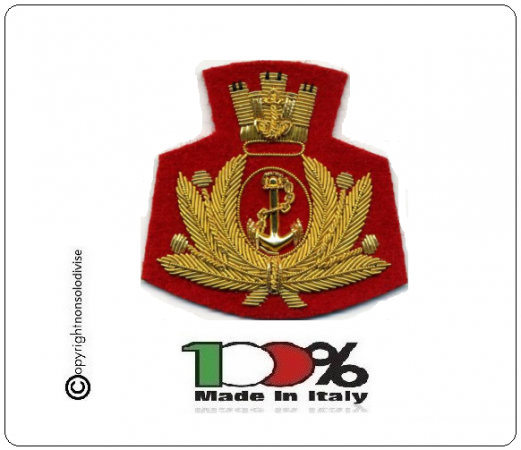Fregio per Berretto Teso o Basco Fondo Rosso Battaglione Reggimento San Marco - Lagunari Marò  Art.NSD-LAG