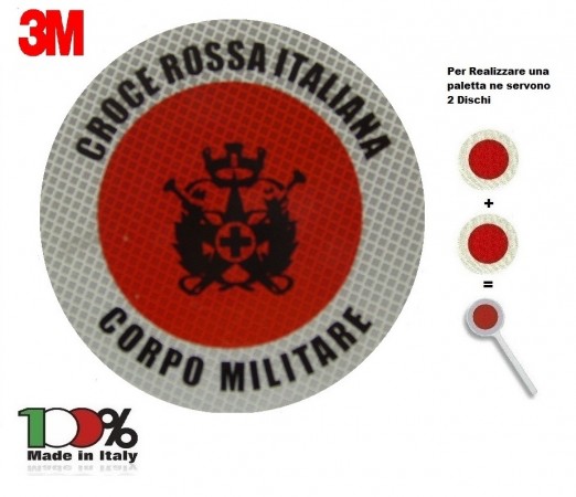 Adesivo 3M Per Paletta Rosso Croce Rossa Italiana C.R.I. Corpo Militare Art. R0016