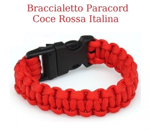 Bracciale Paracord Rosso  Emergenza C.R.I. Soccorso Croce Rossa Italiana   Art. 16370110